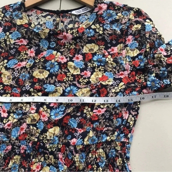 ZARA floral printed dress 👗 long sleeve size small - Picture 10 of 12